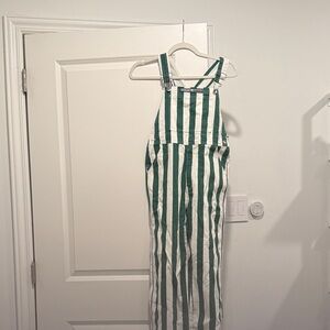 Unbranded Green & White Striped Youth Overalls